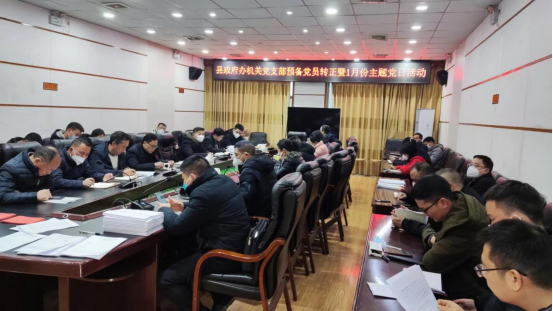 洞口县政府办举行机关党支部预备党员转正暨一月份主题党日活动_邵阳头条网