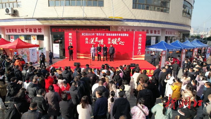 洞口县举办2023年“春风行动”暨就业援助月活动_邵阳头条网