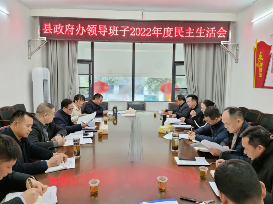 洞口县政府办领导班子召开2022年度民主生活会_邵阳头条网