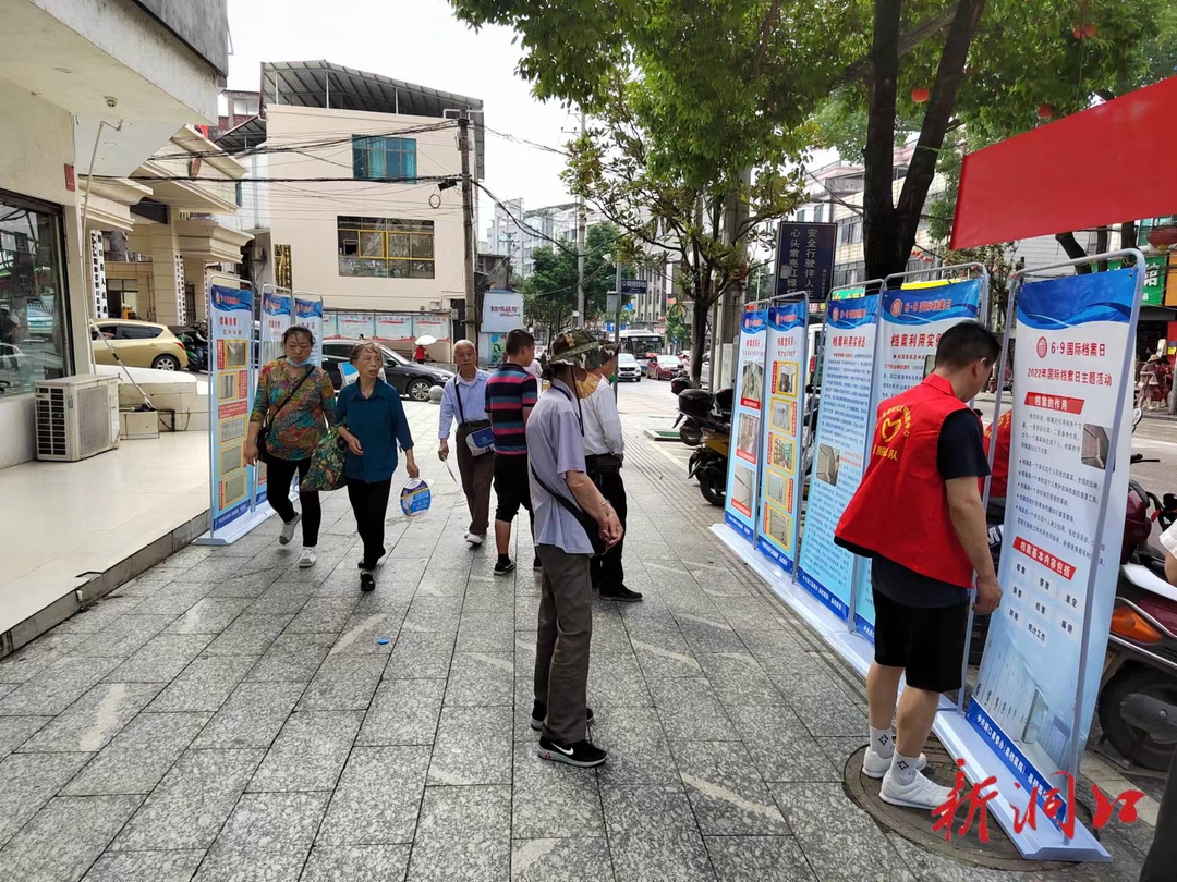 洞口县档案局开展“喜迎二十大 档案颂辉煌”6•9国际档案日宣传活动(图1)