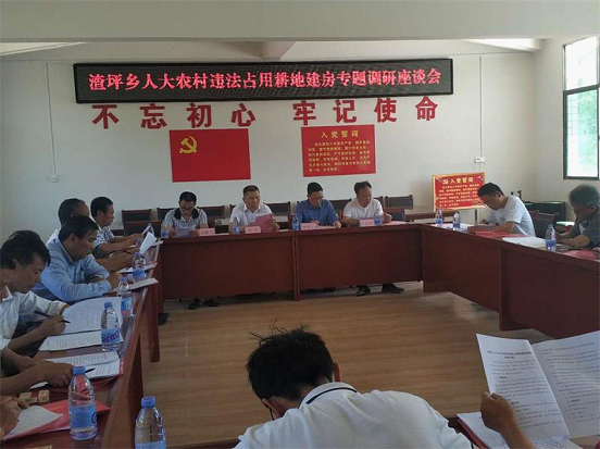 渣坪乡人大开展农村违法占用耕地建房调研座谈会(图1)