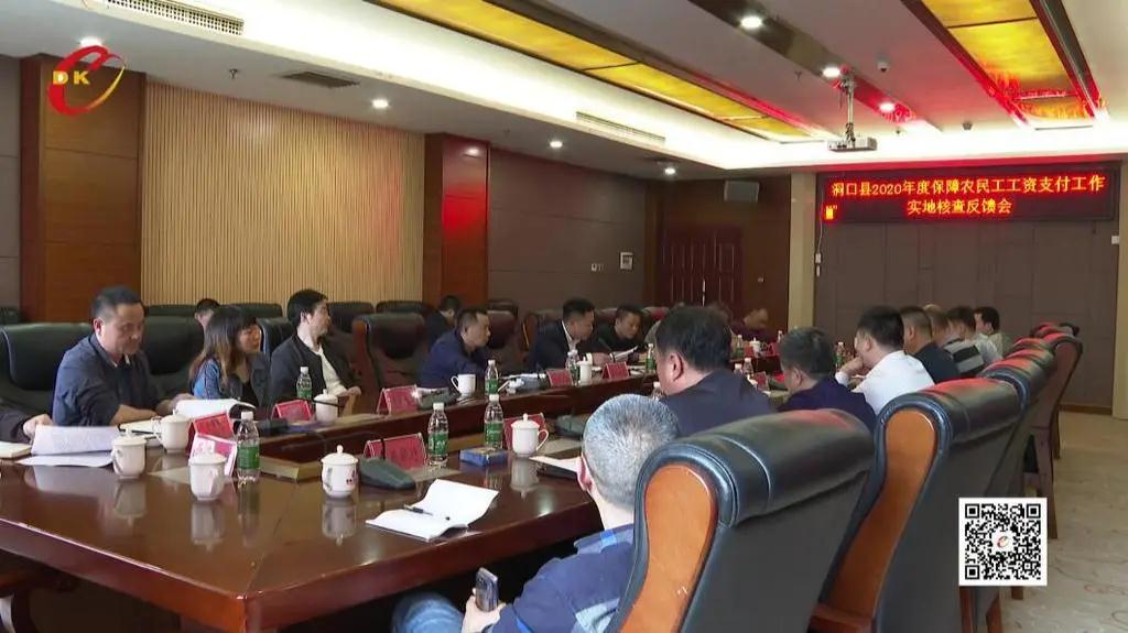 市根治拖欠农民工工资核查组来洞口县召开2020年度保障农民工工资支付工作核查意见反馈会(图1)