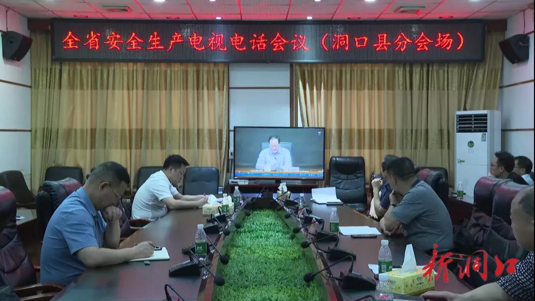洞口县组织收听收看全国、全省、全市建党一百周年特别防护期安全生产电视电话会议(图1)