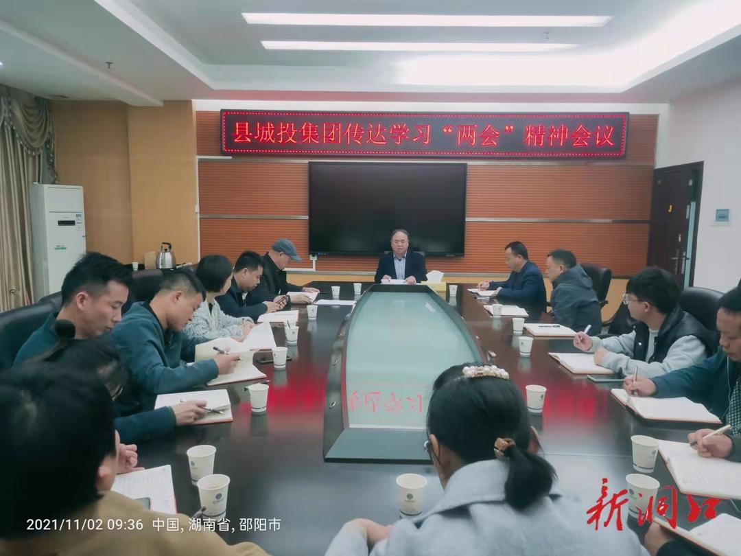 县城投集团传达学习洞口县“两会”精神(图1)